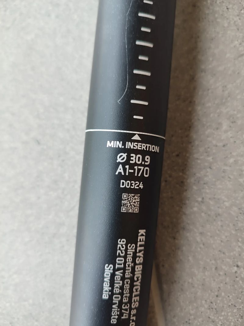 Tel. sedlovka KLS 30,9/170mm,redukcia na 31,6 + packeta Zdarma