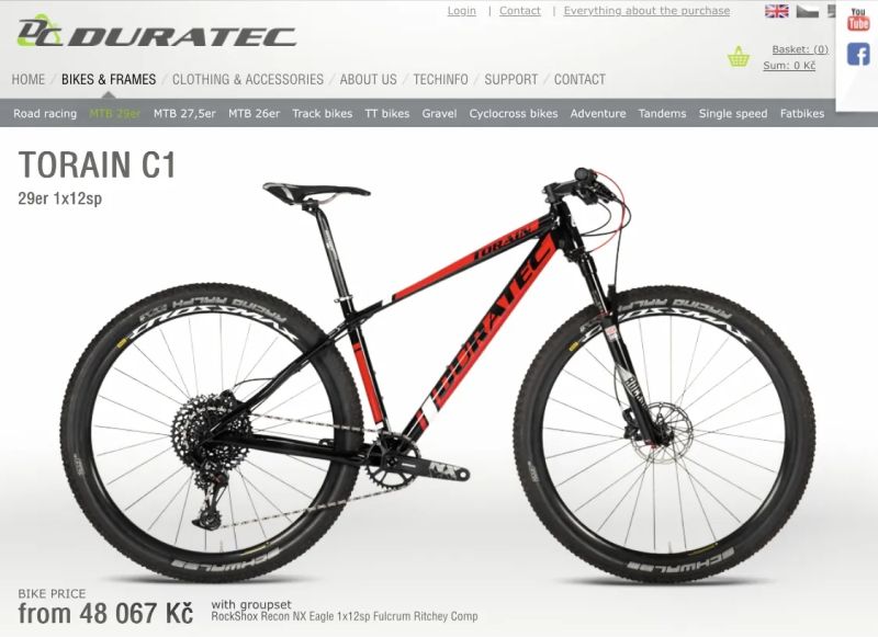 Duratec Torain C1 horské kolo 29" SRAM 1x12 postava 165 -178cm