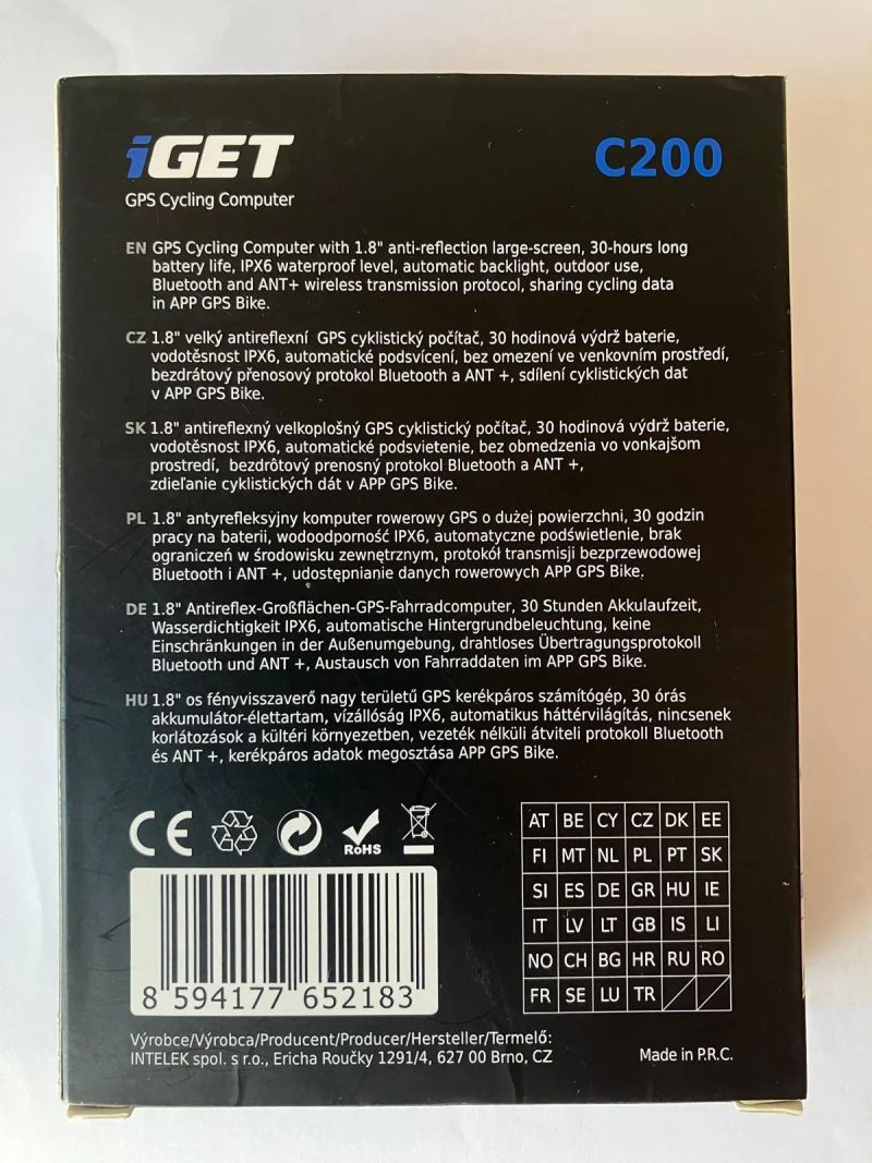 Cyklopočítač s GPS iGET C200