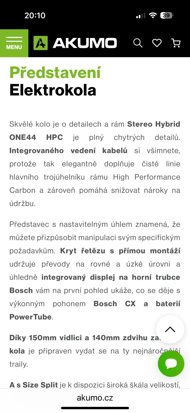Elektrokolo Cube Stereo Hybrid ONE 44 HPC SLX 800 Carbon