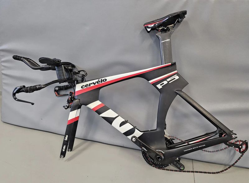Časovkársky bike Cervelo P5 six, veľ. M/54, sada Sram Red eTap, wattmeter