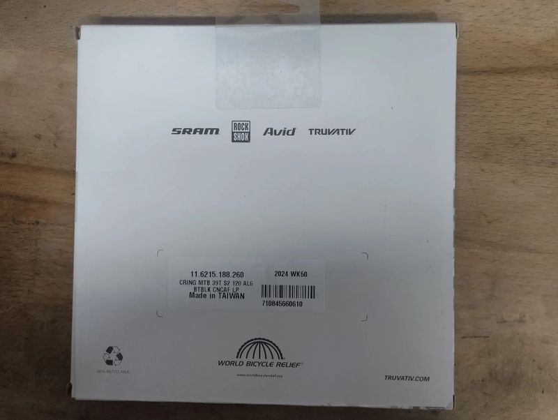 Nový převodník Sram 39zubů rozteč 120mm