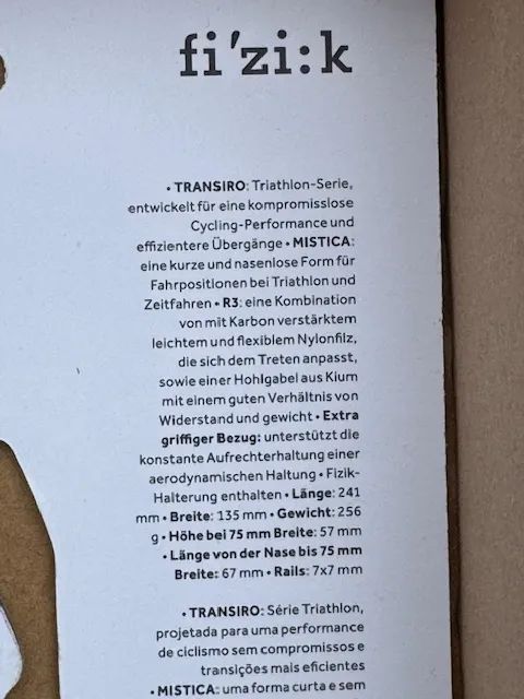 Prodám sedlo Fizik Mistica ( triatlonové )