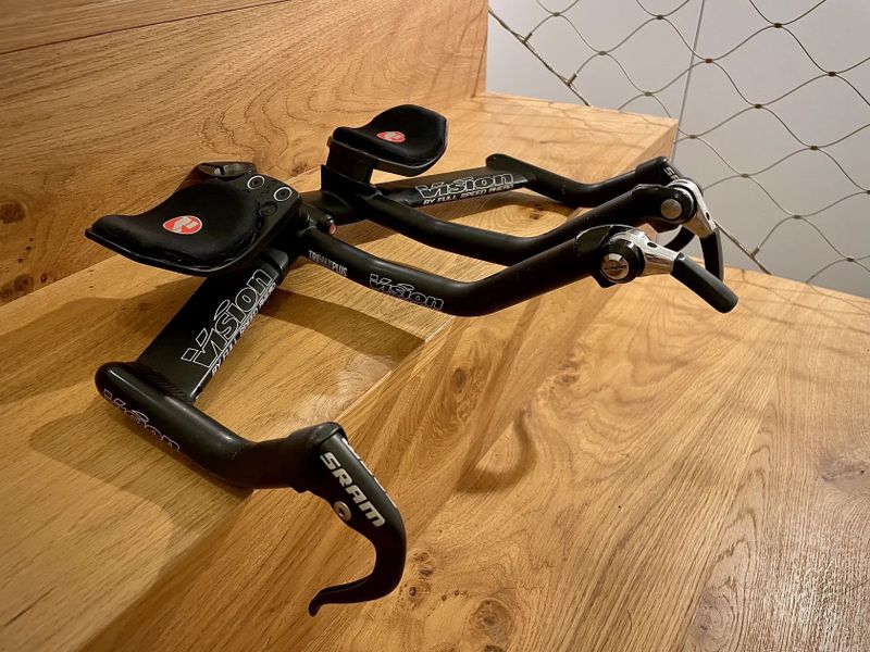 Triatlonová řídítka Vision Trimax Plus + Dura-Ace SL-BS79 + SRAM páky – KOMPLET SET