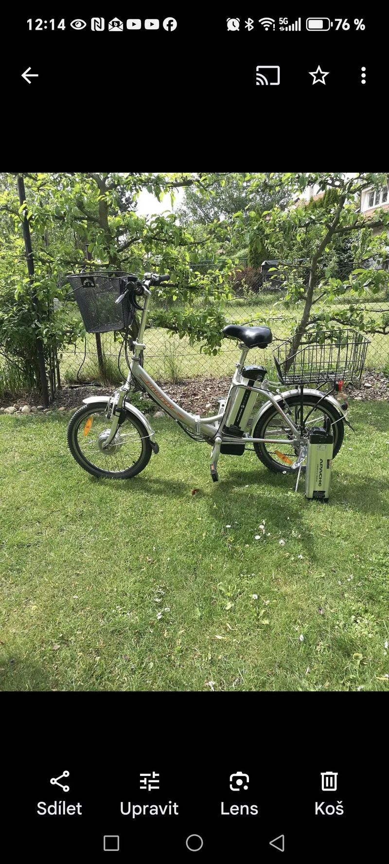 Skládací elektrokolo apache s baterií 
