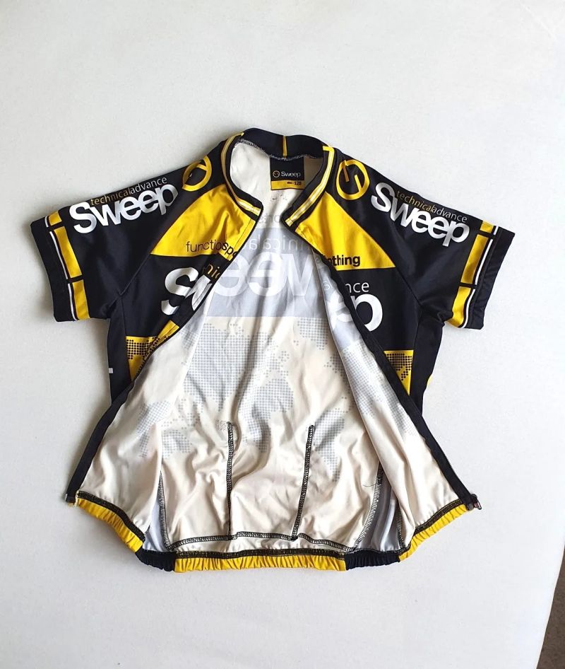 Cyklistický dres SWEEP černo/žlutý dětský 128