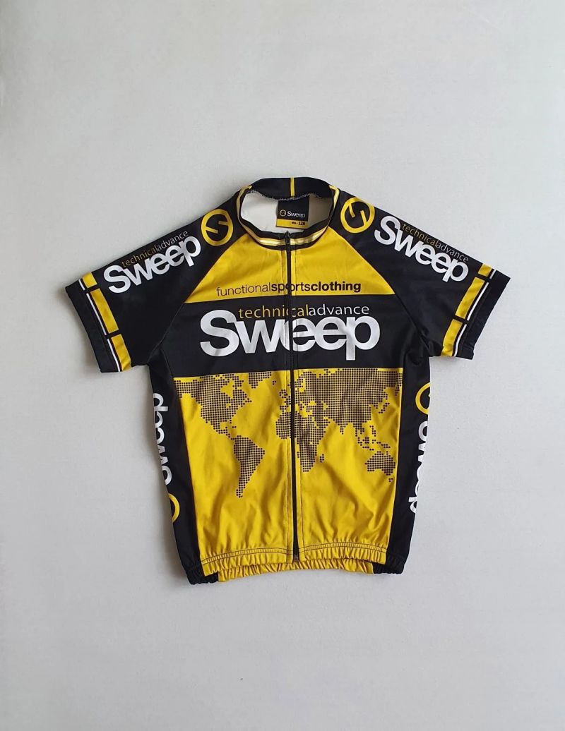 Cyklistický dres SWEEP černo/žlutý dětský 128