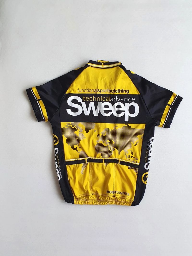 Cyklistický dres SWEEP černo/žlutý dětský 128