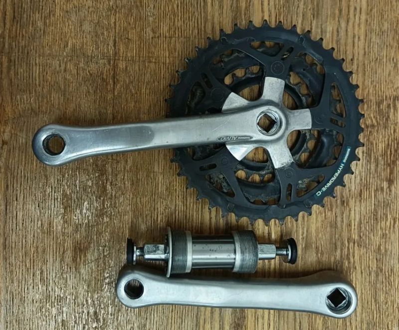 Shimano kliky trojprevodnik 42/34/24 + osa JAPAN