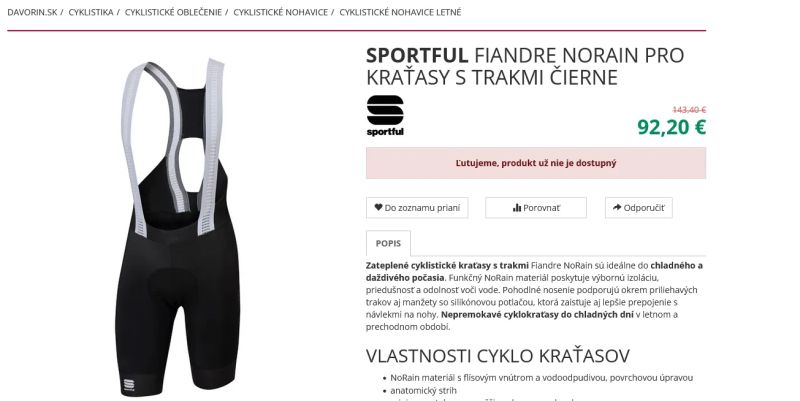Zateplenécyklistické kraťasy pánské Sportful Fiandre NoRain L