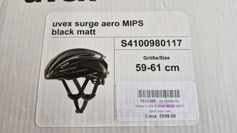 Přilba UVEX SURGE AERO MIPS, 59-61, black matt, doporučená cena 5.999,- Kč