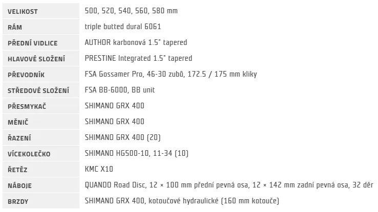 Gravel Author Aura XR5 2024 vel. 52