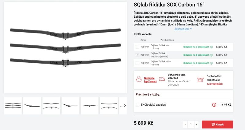 SQlab řídítka 3OX 16°