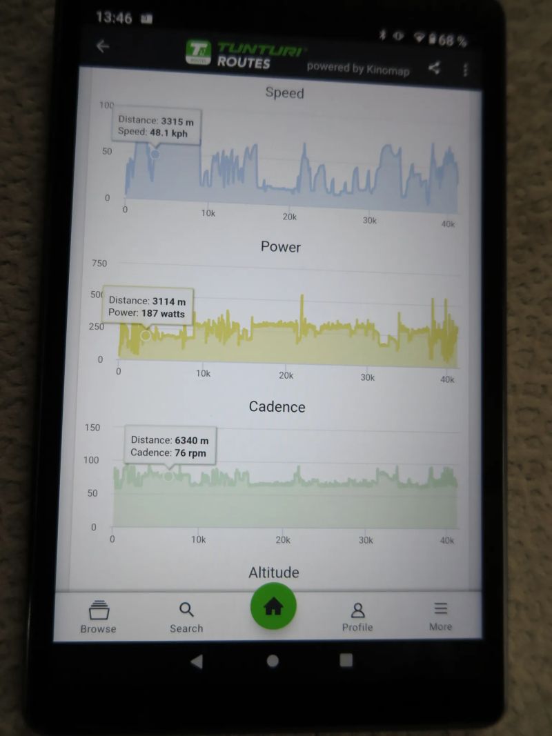 Špičkový cyklotrenažér TUNTURI S40 Perfektní stav
