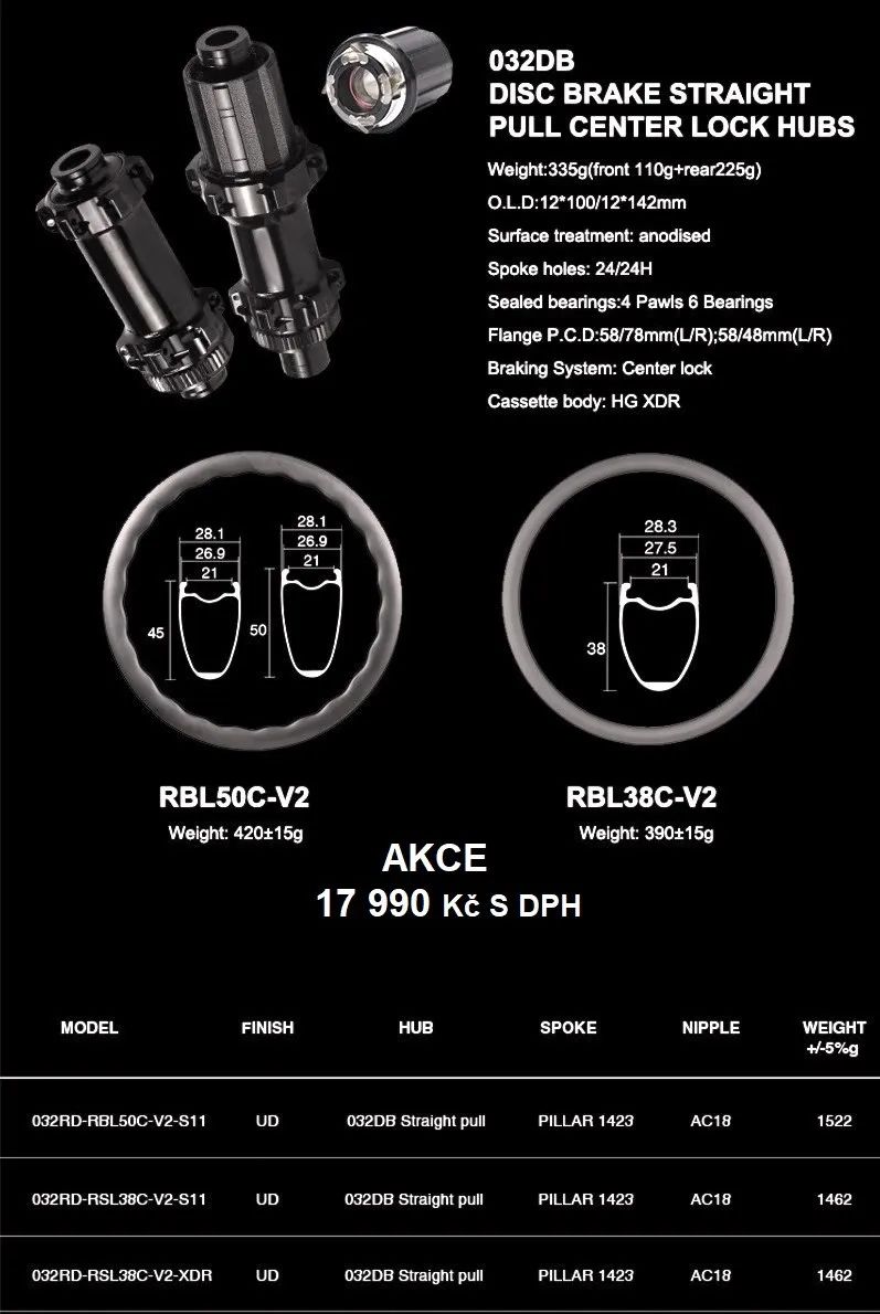 NOVÁ Silniční / Gravel karbonová kola Yishun RSL38/RLB50 – výška 38/50mm, tubeless ready, UD mat.