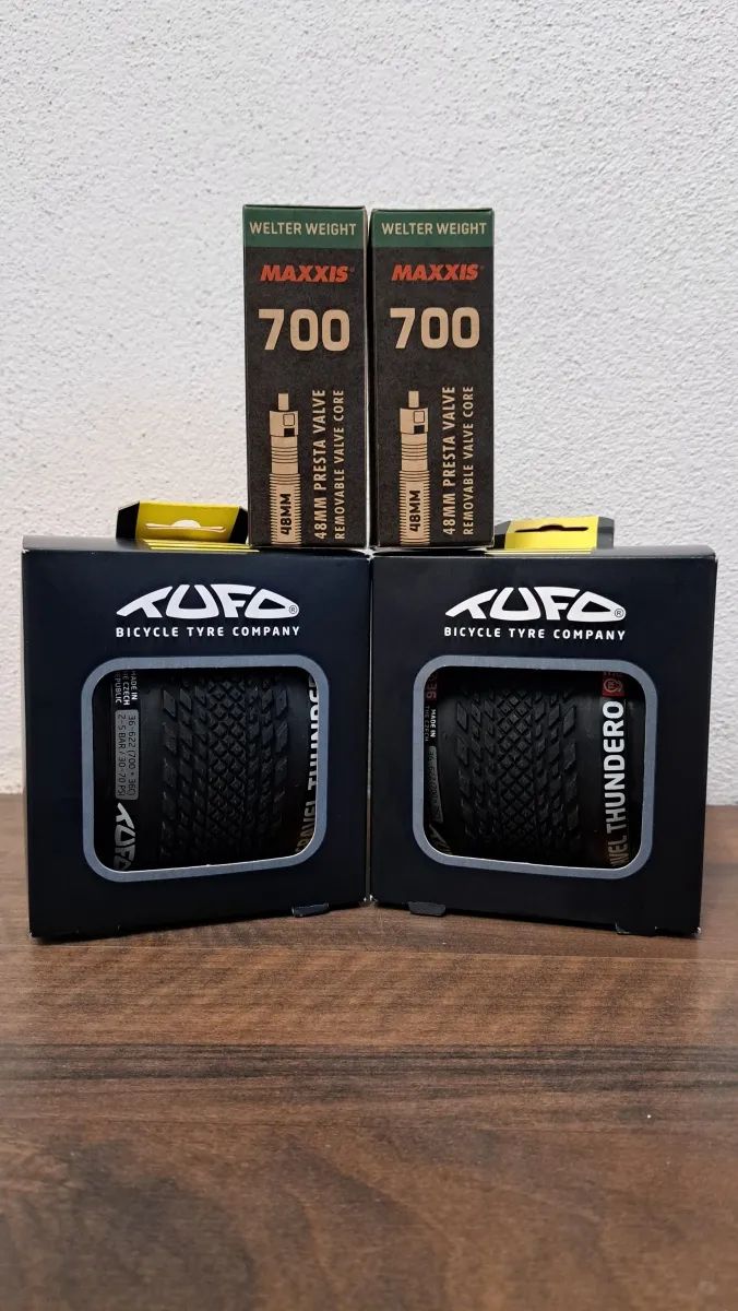 Prodám gravel pláště Tufo Thundero TR 700x36C (2 ks) + duše Maxxis 700x33/50