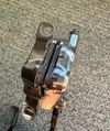 Brzdy Shimano XT BR-M8220 - set - přední a zadní, destičky Galfer fialové