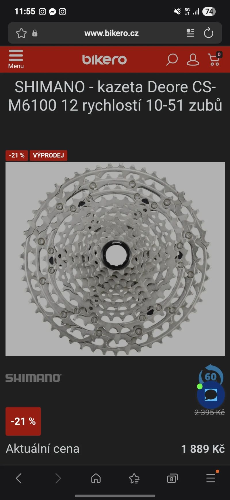 Shimano deore cs-m6100 12s kazeta
