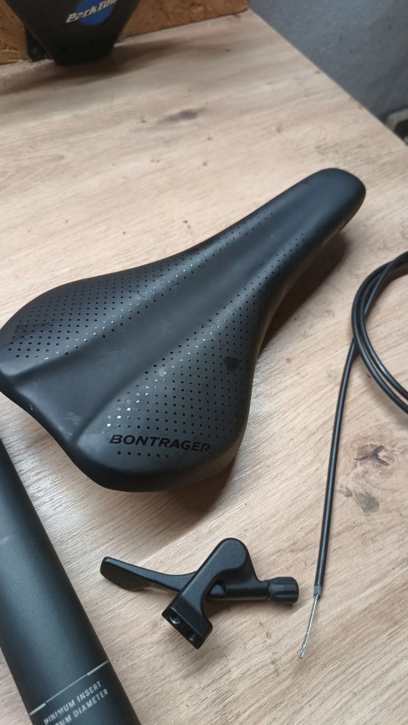 *Nová* Teleskopická sedlovka Bontrager 170mm a 34,9mm + sedlo Bontrager 