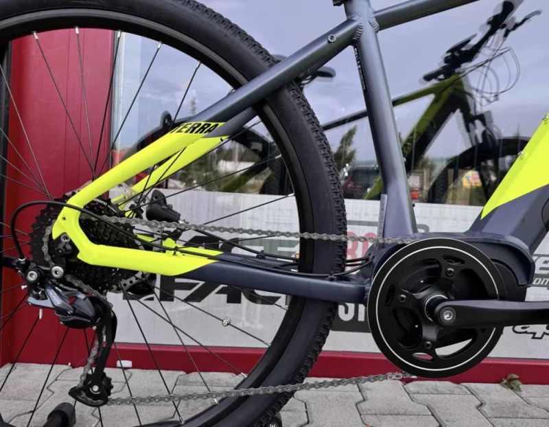 🔥🔥 SLEVA 32.000 -53% 🔥🔥Horské elektrokolo MUSCA HT over yellow/grey - M / L 