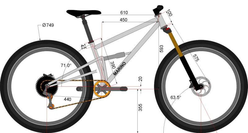 Rám crmo Marino vel. M