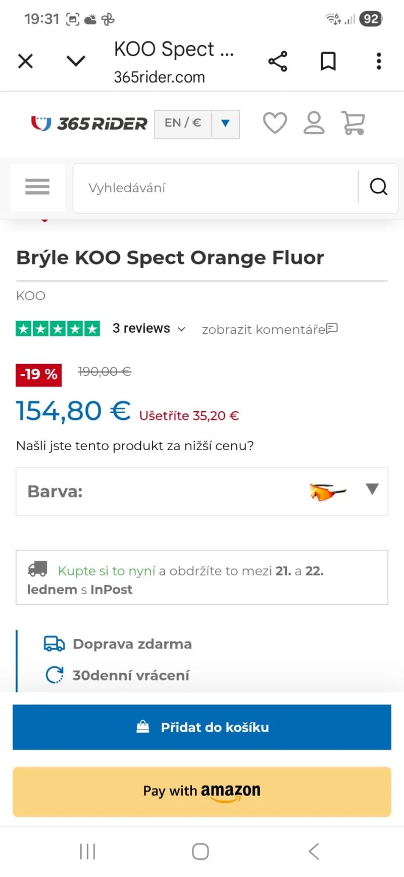 KOO Spectro Orange Fluor, handmade in Italy