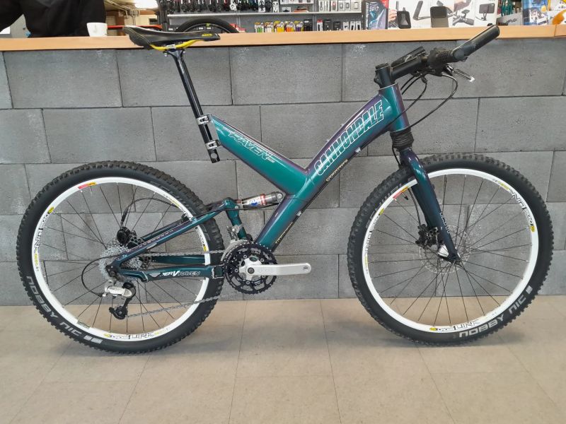 Cannondale Super V Raven 1000 disc, rok 2000, Mavic Crosslink, CODA Tarantula, Fox