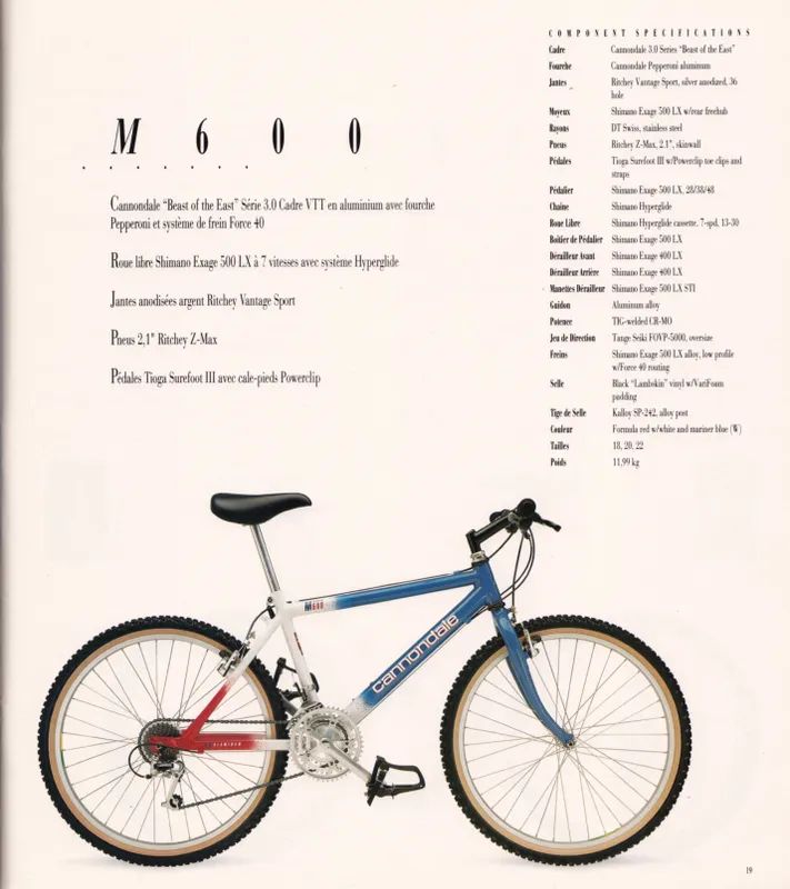 Cannondale M600 Beast of the East, rok 1992