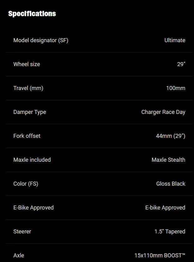 Rock Shox SID SL Ultimate 100mm