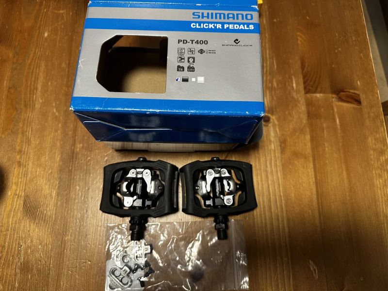 Nášlapné pedály Shimano PD-T400 CLIC´R, kompletní balení