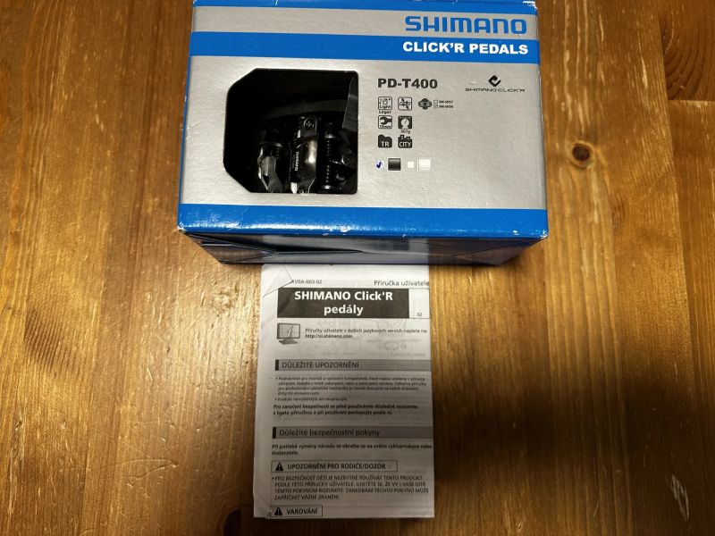 Nášlapné pedály Shimano PD-T400 CLIC´R, kompletní balení