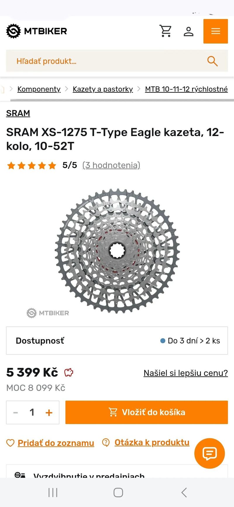 Nová Sram GX Eagle Transmission T-Type Xs-1275 10-52z