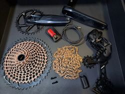 Zánovní sada 1 x 12speed Sram Gx AXS - upgrade ramínko - kazeta, řetěz, převodník XX1 / Copper