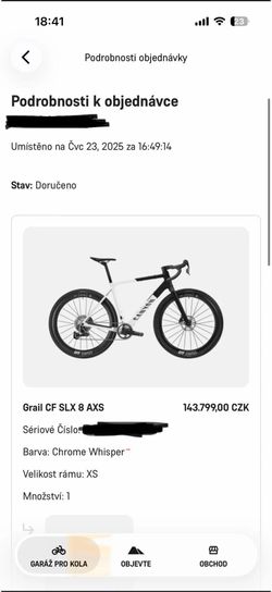 Canyon Grail CF SLX 8 Axs, model 2026, vel XS