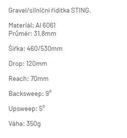 gravel/silniční řidítka STING ST-213 460mm