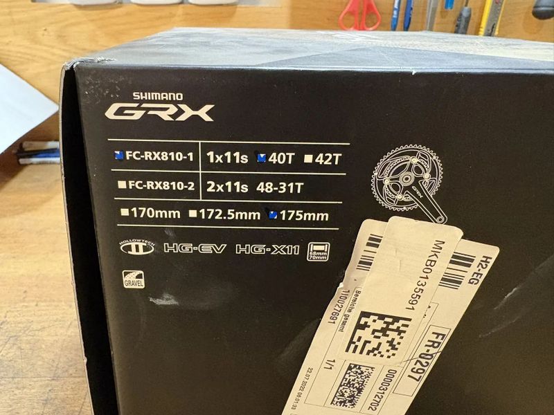 Kliky Shimano GRX FC-RX810 11 rychlostí, 40 zubů, 175 mm, černé