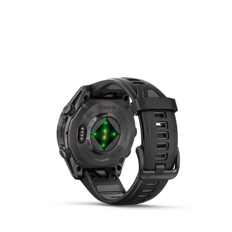 Garmin Fenix 8 AMOLED (43 mm) v provedení Sapphire, Carbon Gray DLC Titanium / Black.