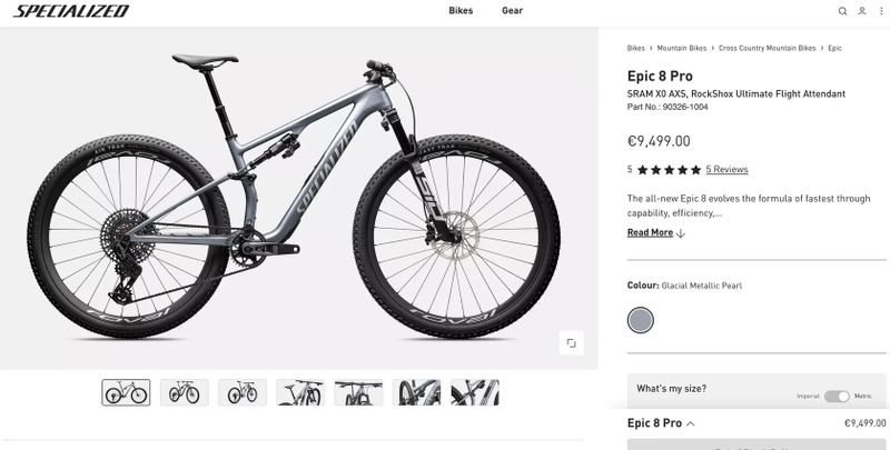 2026 Specialized Epic 8 Pro Flight Attendant vel. L