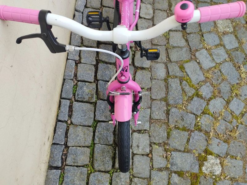 dětské kolo Rock Machine Dark Angel 16 pro výšku 100-115cm, věk 4-5 let; po servisu + dárek