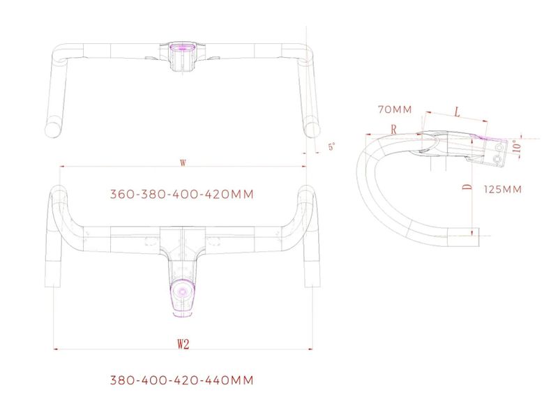 Nová nejetá rámová sada Ican FL1 49 + řídítka Avian Falcon II 80/380 mm