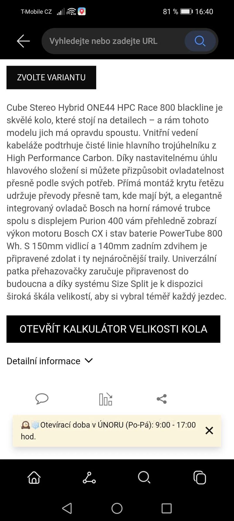 Cube Stereo hybrid one 44 HP race 800