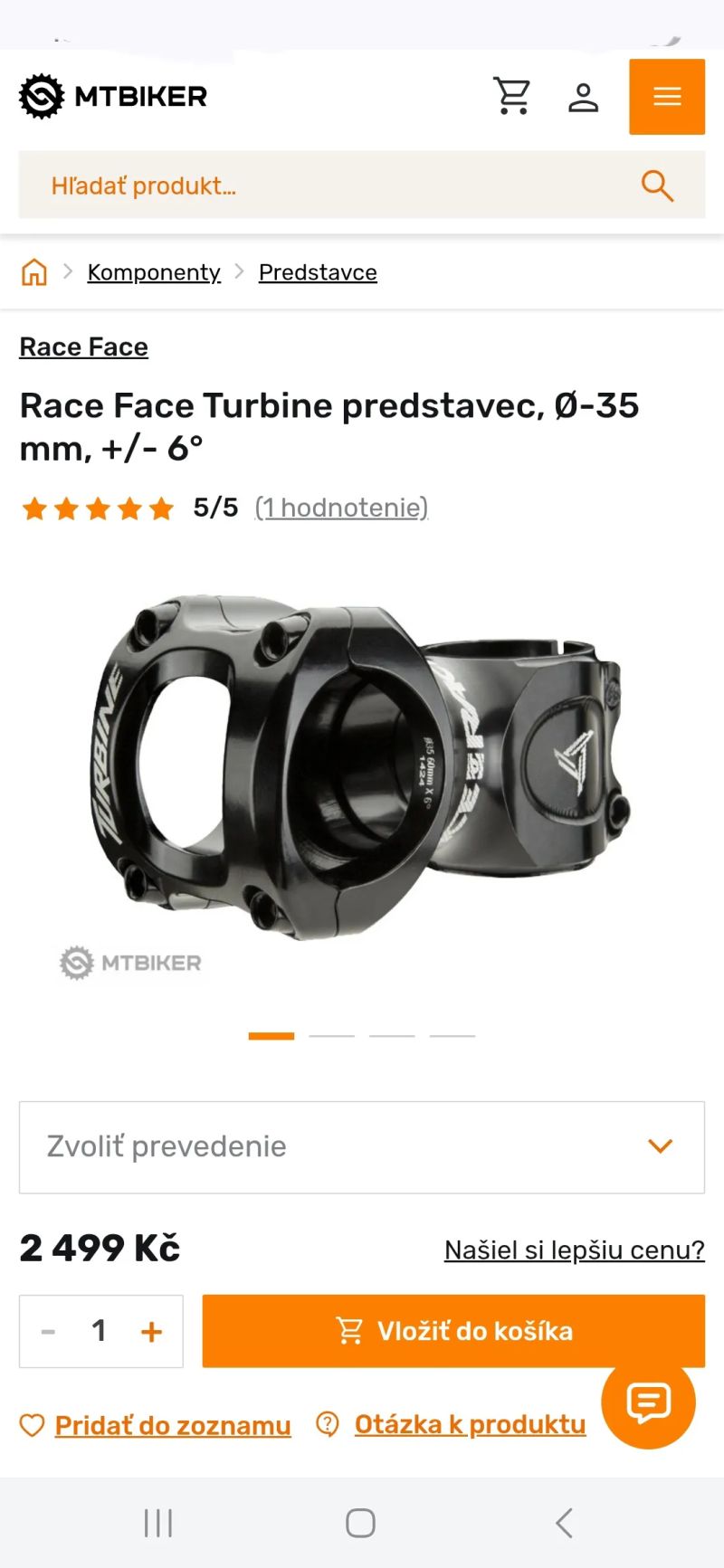 Nový Predstavec Race Face Turbine 35 50mm