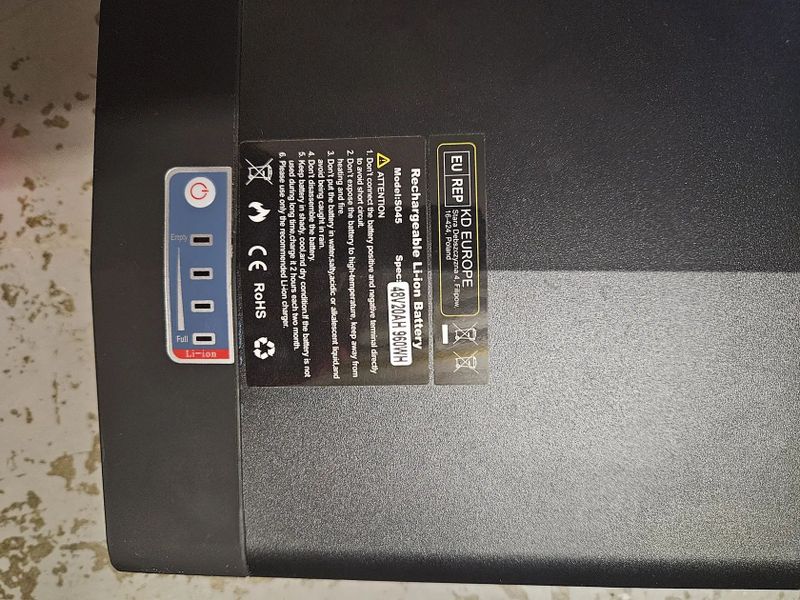 Baterie na elektrokolo 20Ah 48V