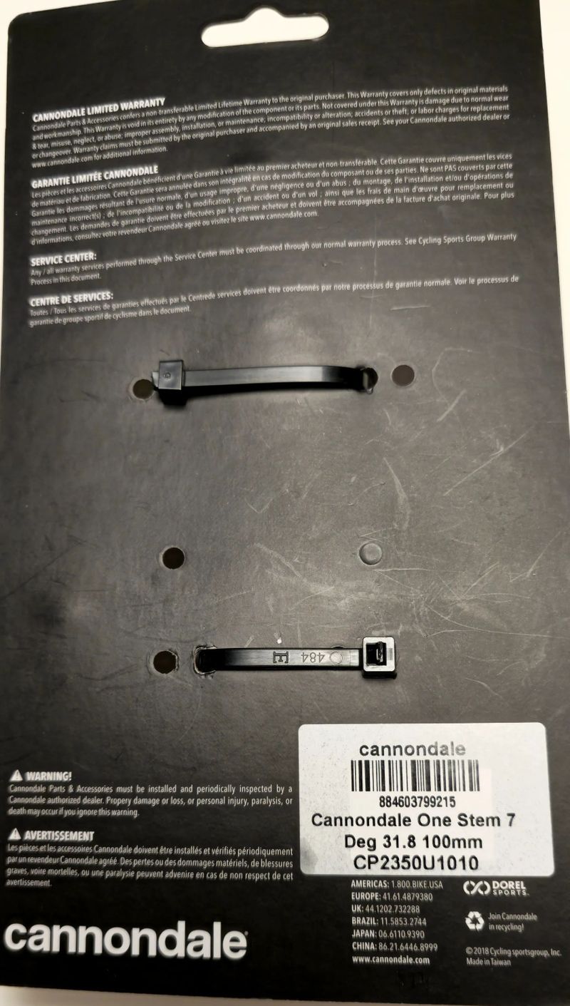 Představec Cannondale 100 mm - 7°