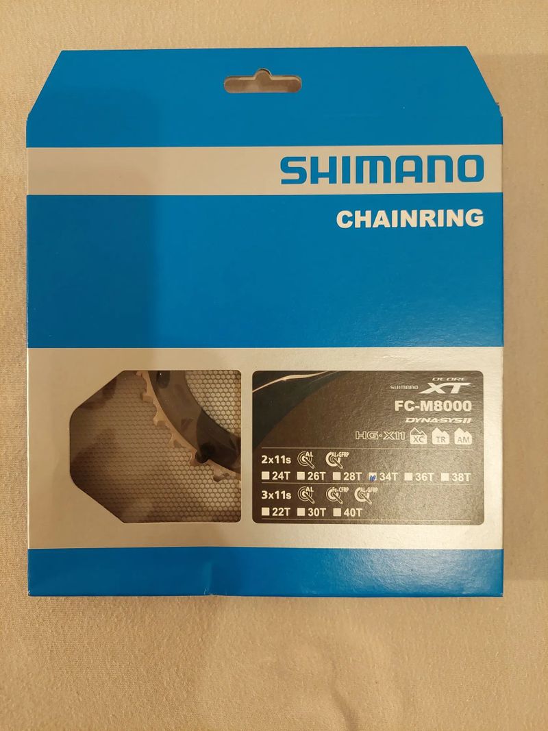 Prodám převodníky Shimano Deore XT FC-M8000 2x11s, 34T a 24T.