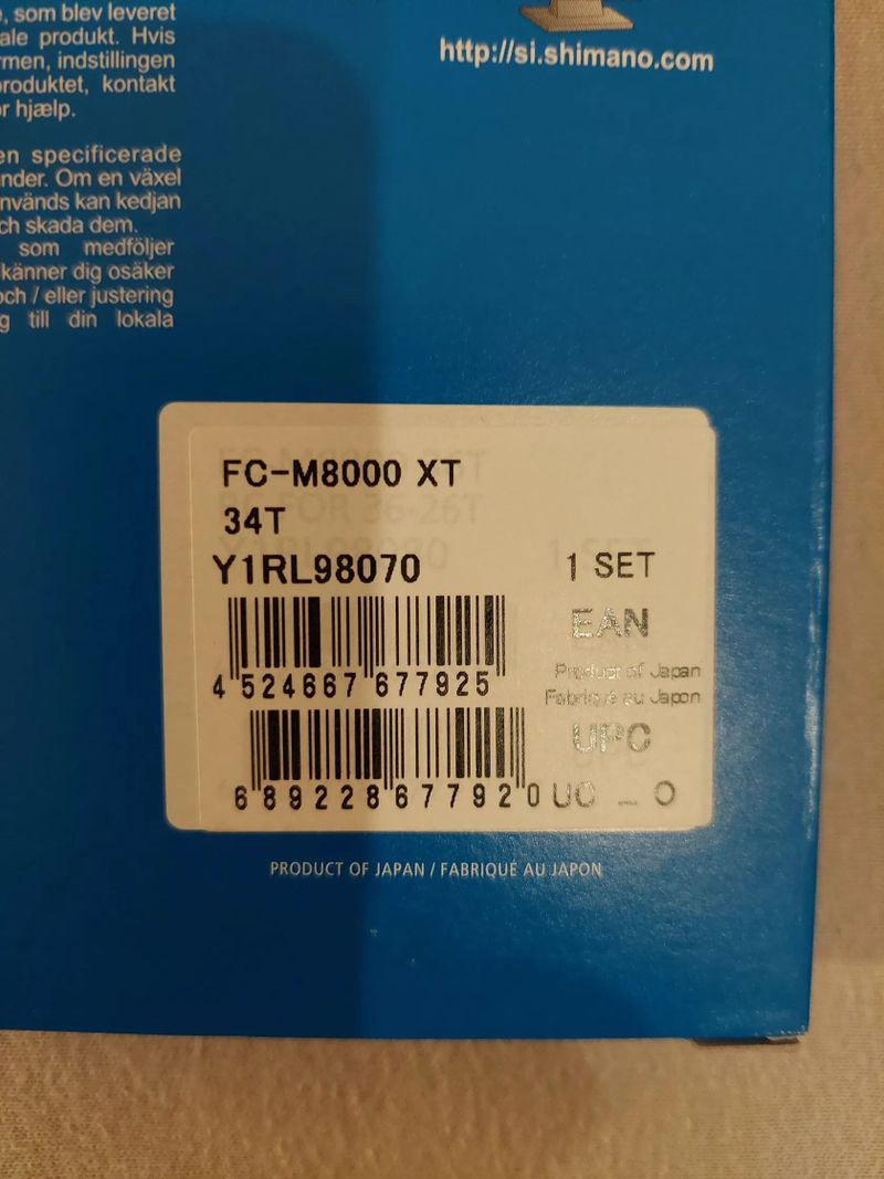 Prodám převodníky Shimano Deore XT FC-M8000 2x11s, 34T a 24T.