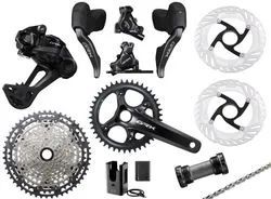 Shimano GRX Di2 RX827 1×12 s wattmetrem 4iiii – kompletní gravel sada (sundaná z nového kola)