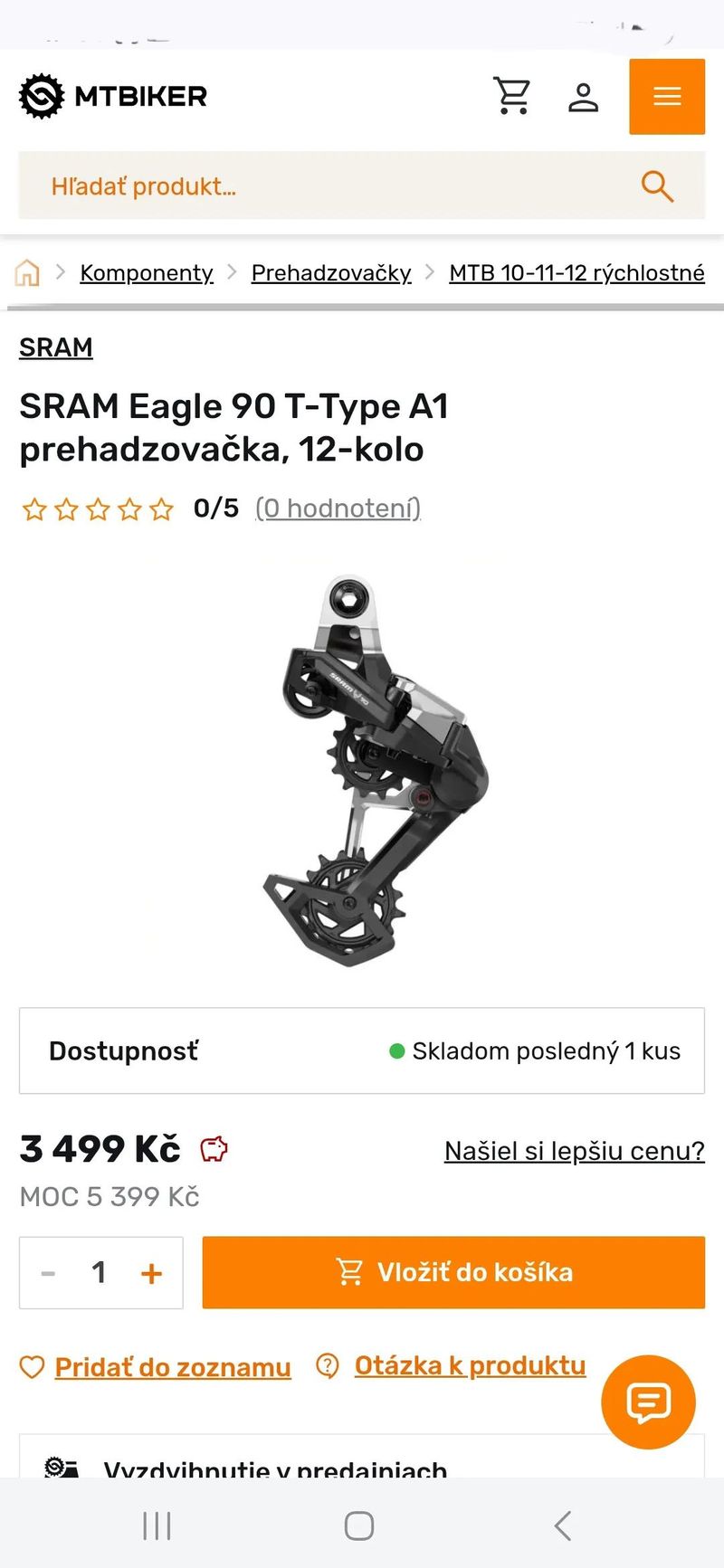 Nová Prehadzovačka Sram 90 Eagle Transmission T-Type
