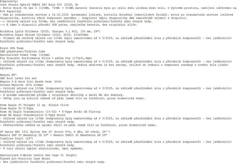 Cube Stereo Hybrid ONE44 HPC Race 800 (2025, M)