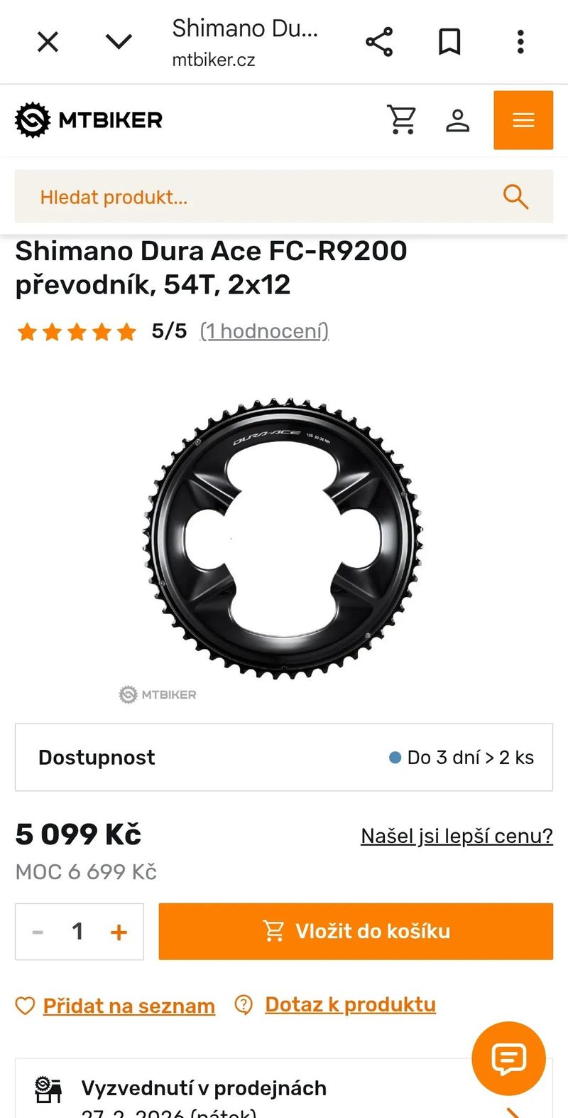 Shimano Dura-ace 54t 